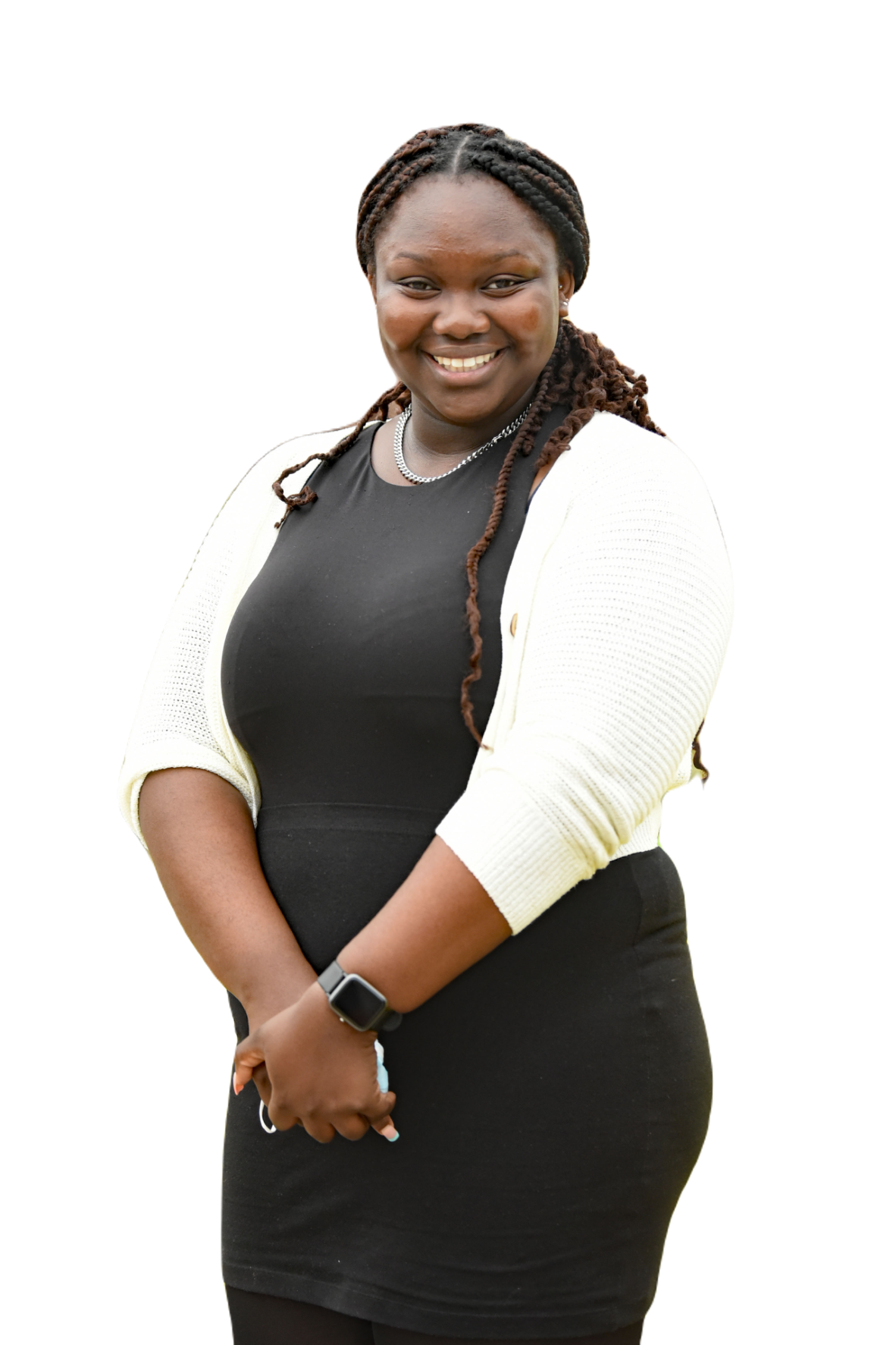 BAME, Female, Young Staff Member with Arms Crossed Low in Front