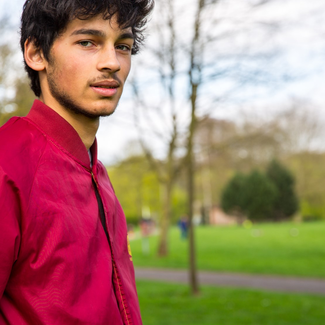 teenager looking at the camera