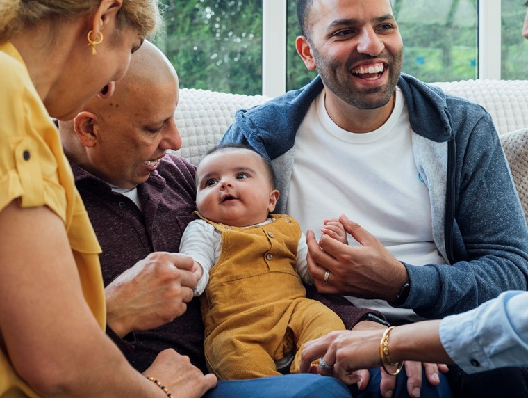 Family with a baby