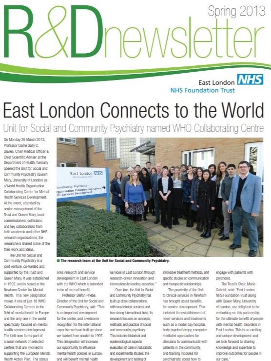 R&D newsletter spring 2013 front page