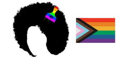 Black Pride - Silhouette image of the woman with a puff afro