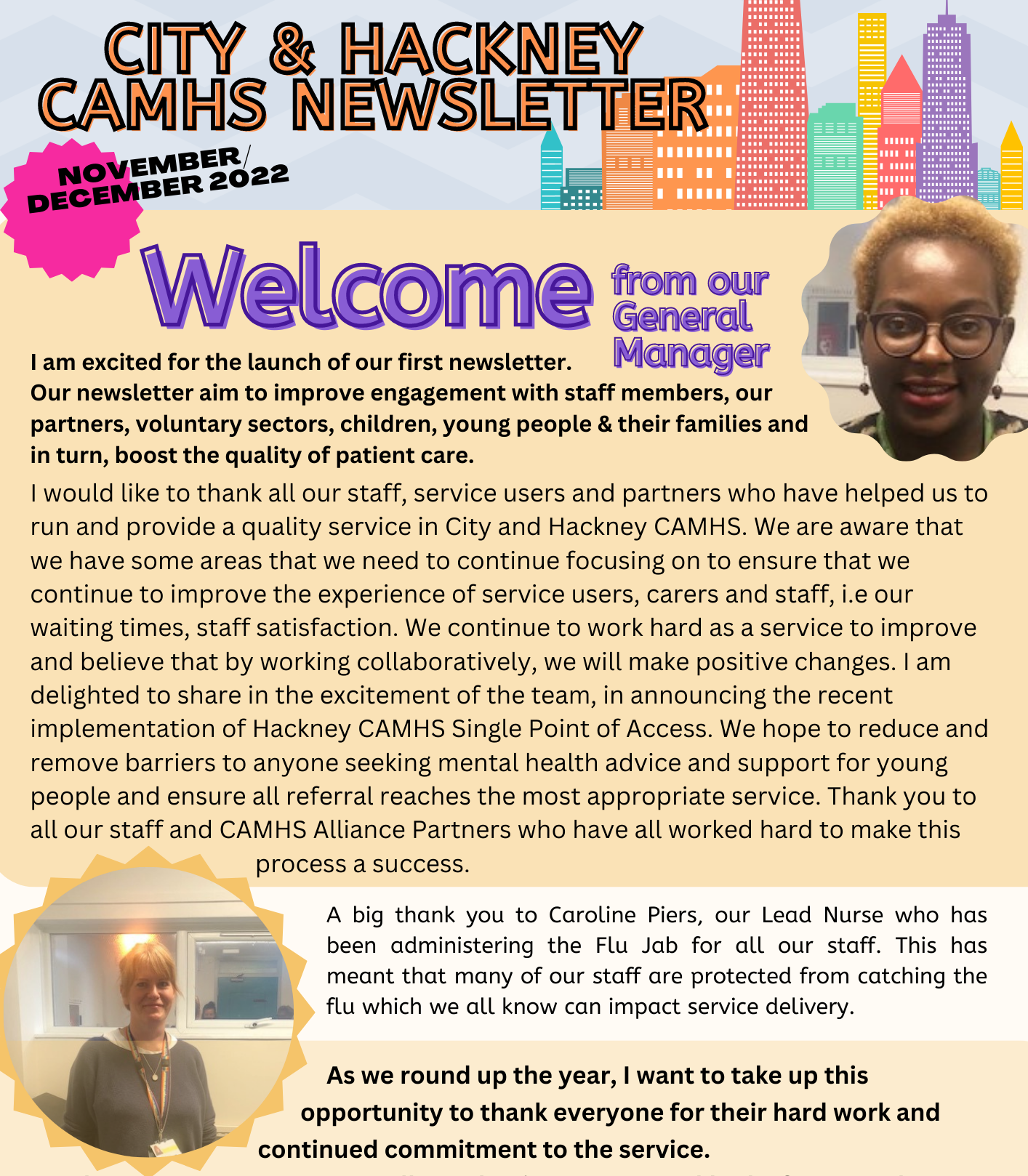 Image of first page of newsletter