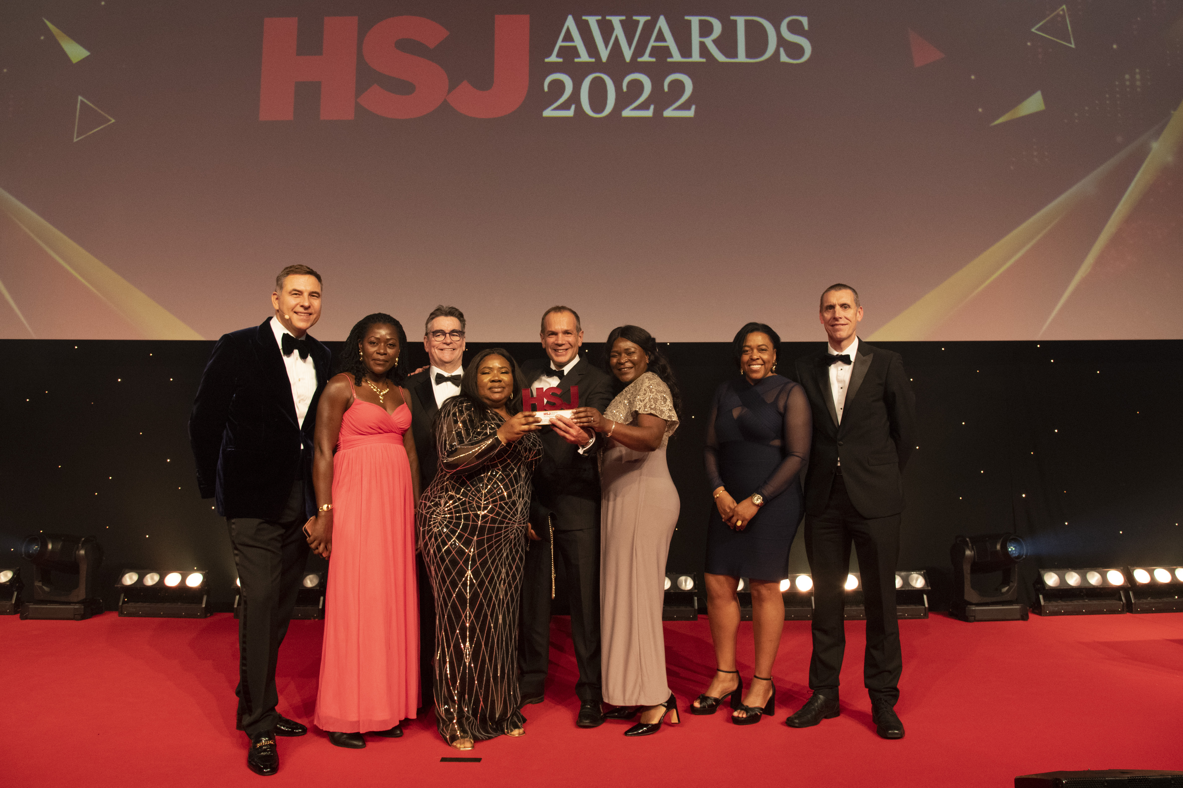 The dementia alliance team collecting their HSJ Award