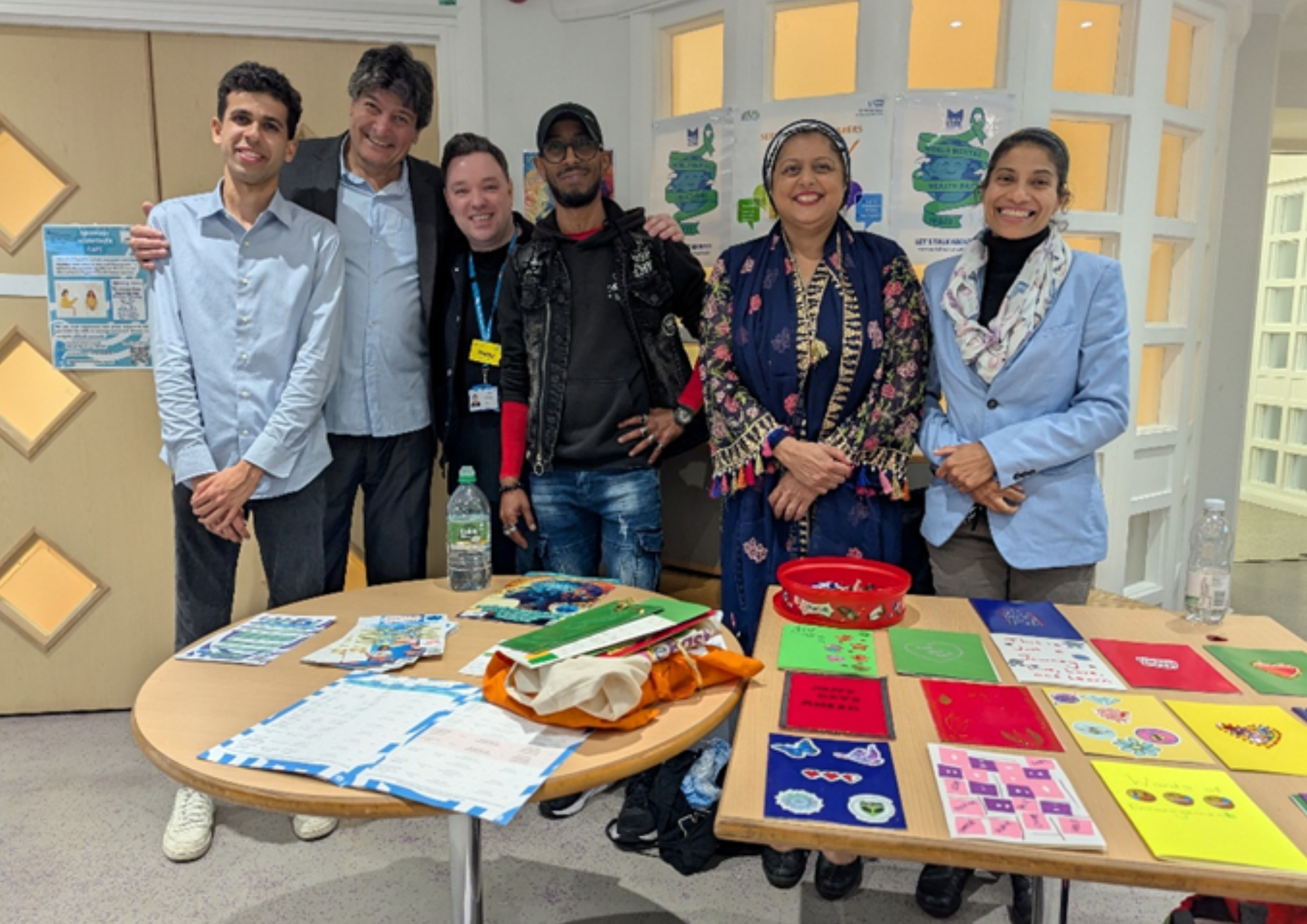 Cards of Kindness team at receptions stall in Newham Centre for Mental Health on World Mental Health Day