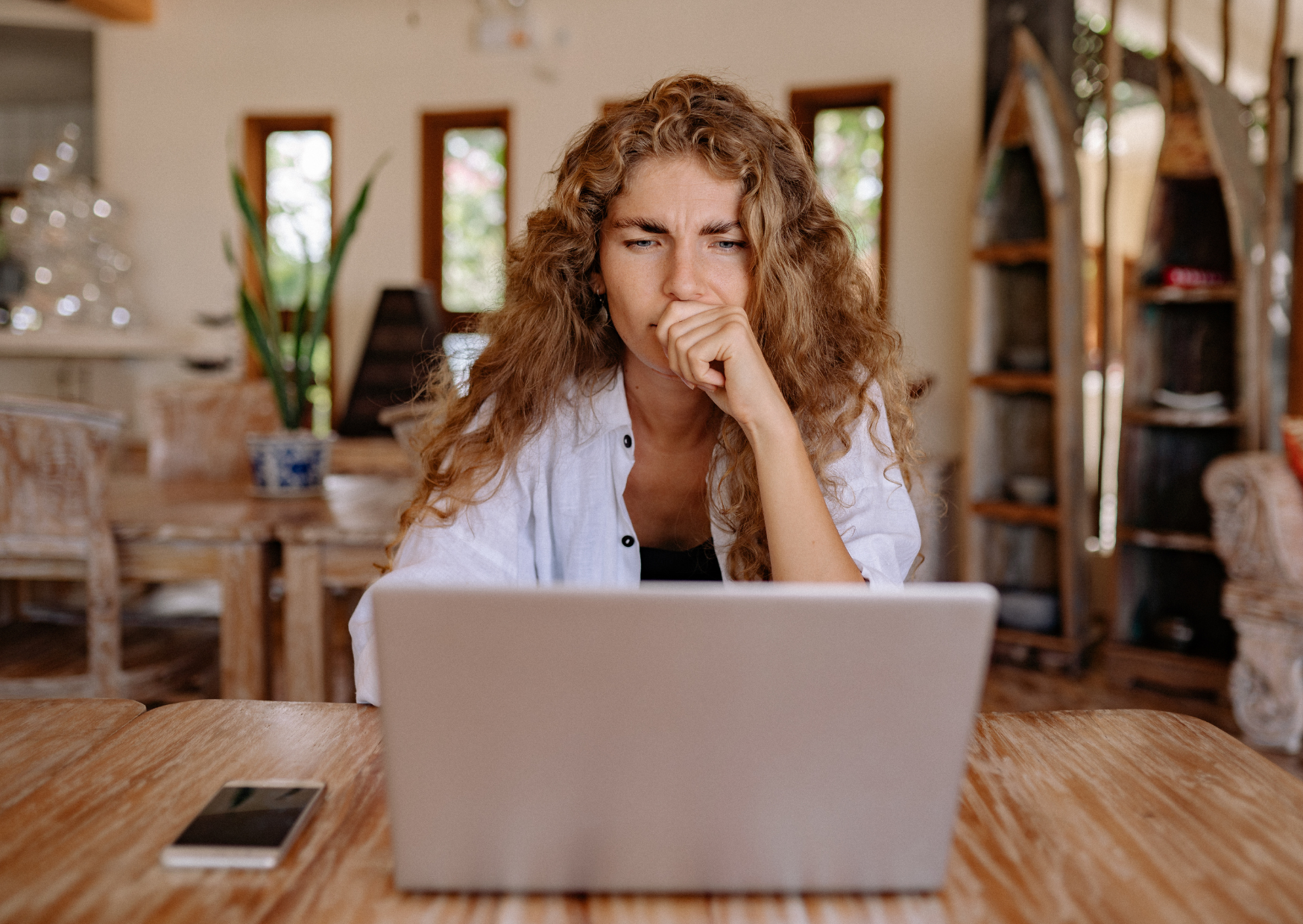 Person looking at laptop