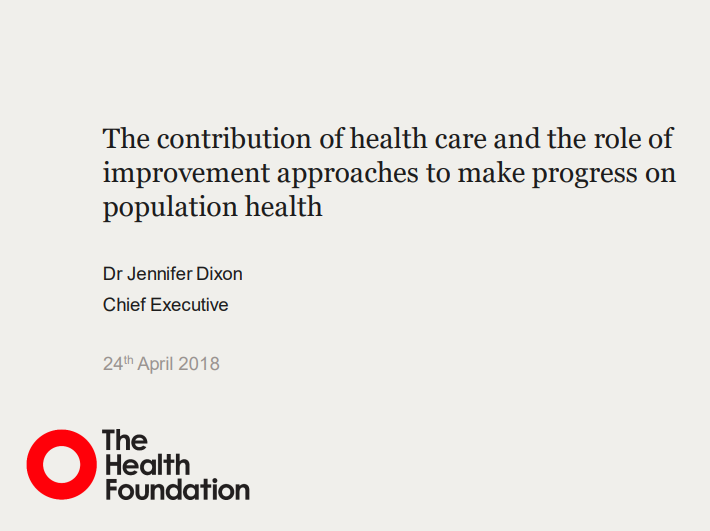 Quality Conference Keynote Dr Jennifer Dixon East London NHS