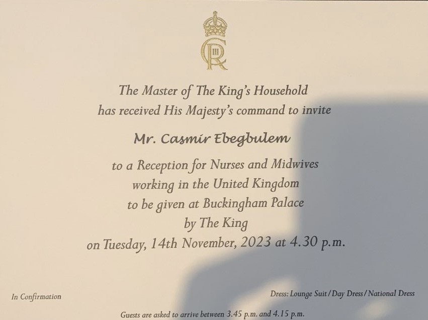 Casmir's invitation to Buckingham Palace