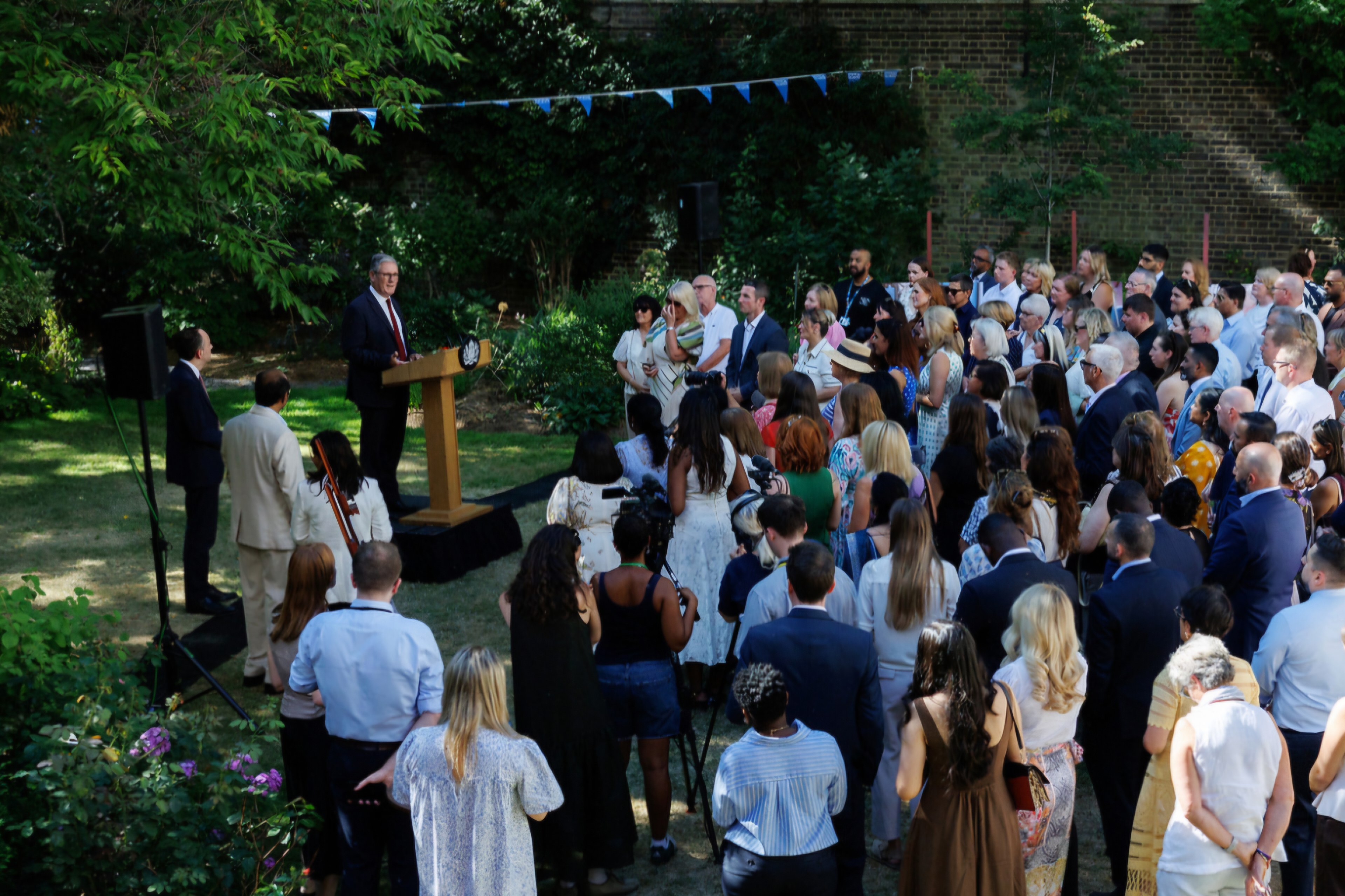 Prime Minister Keir Starmer speaking at the reception.