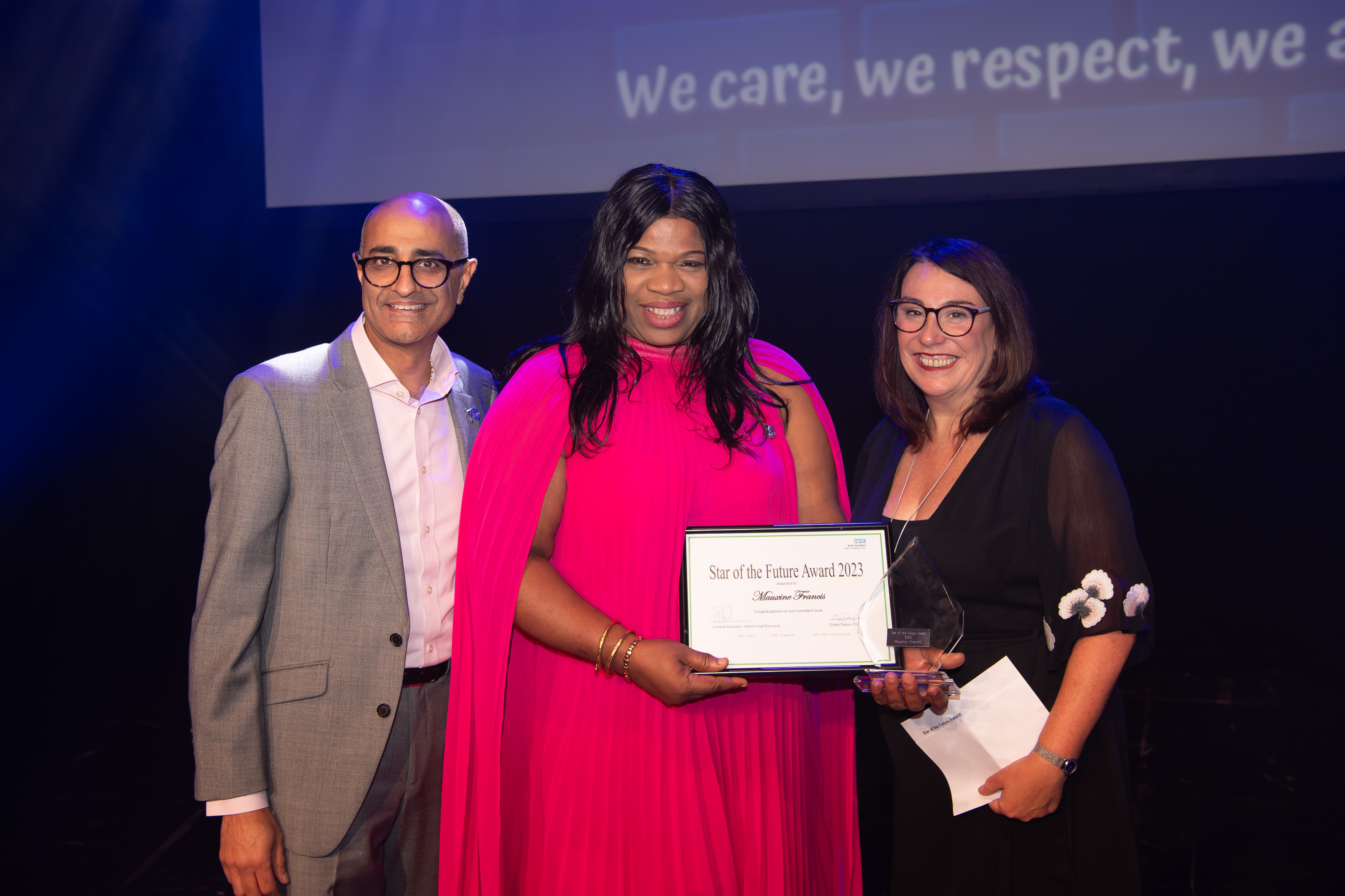 Photo of Mauxine Francis from Community Health Services Tower Hamlets, with her 'Star of the Future' Award.
