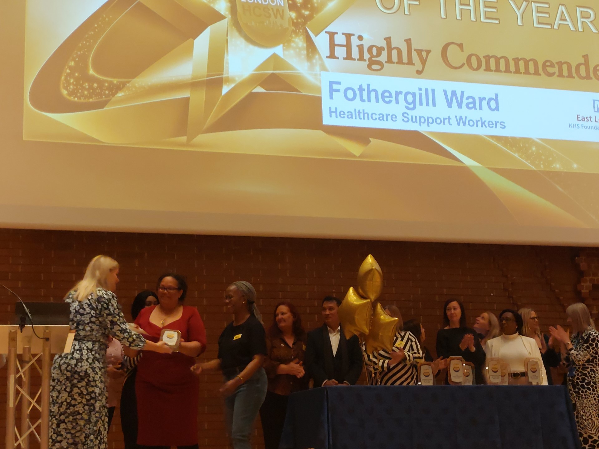 Fothergill Ward accepting the Highly Commended Award.