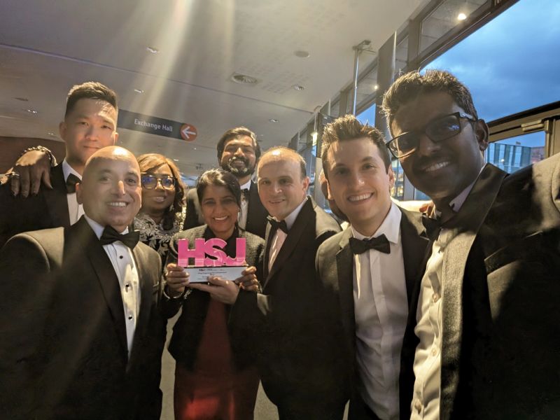 Data & Analytics Team posing with their HSJ Digital Award.