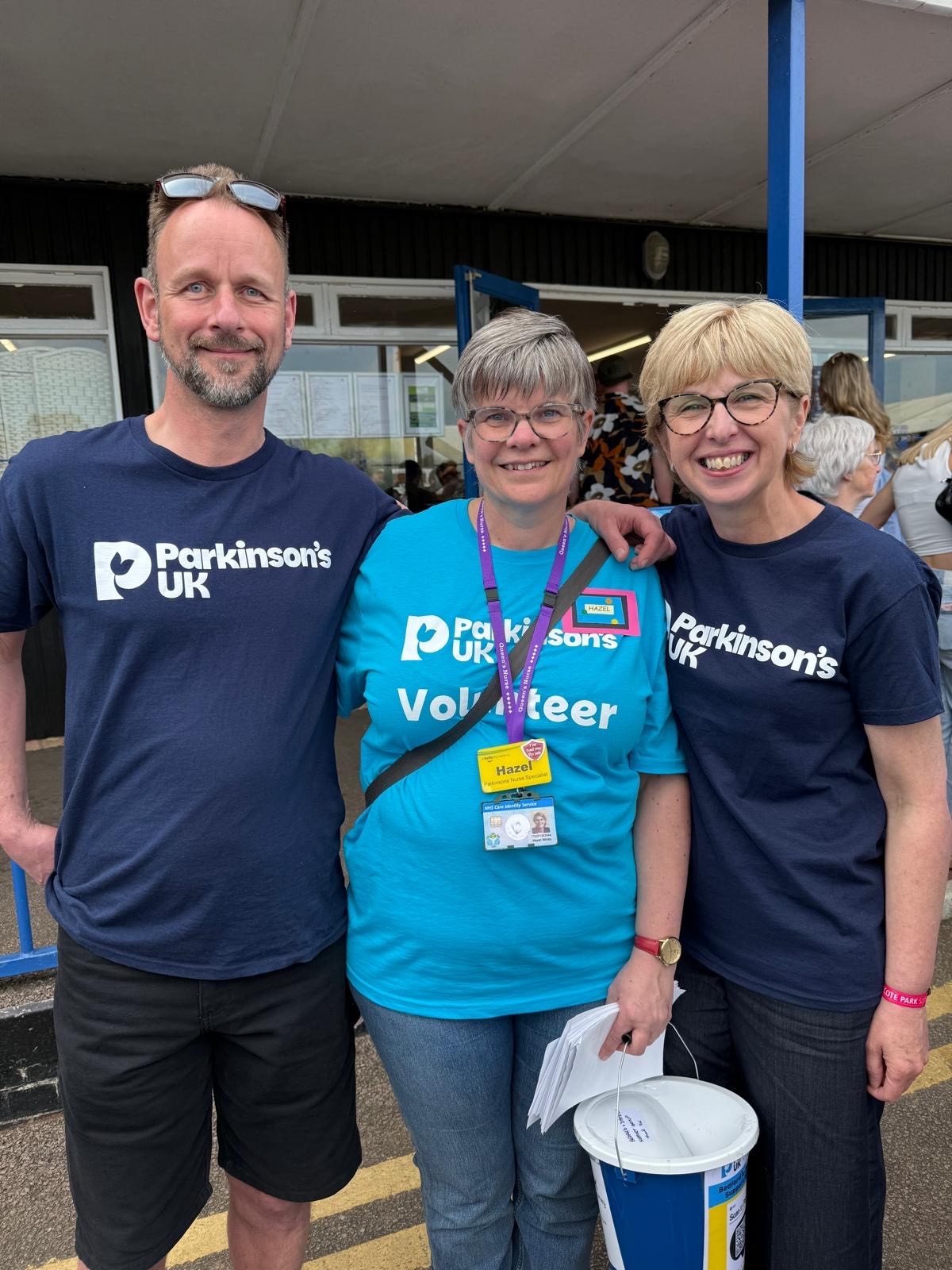 ELFT Parkinson nurse Hazel White volunteering and meeting CEO of Parkinson's UK, Caroline Rassell