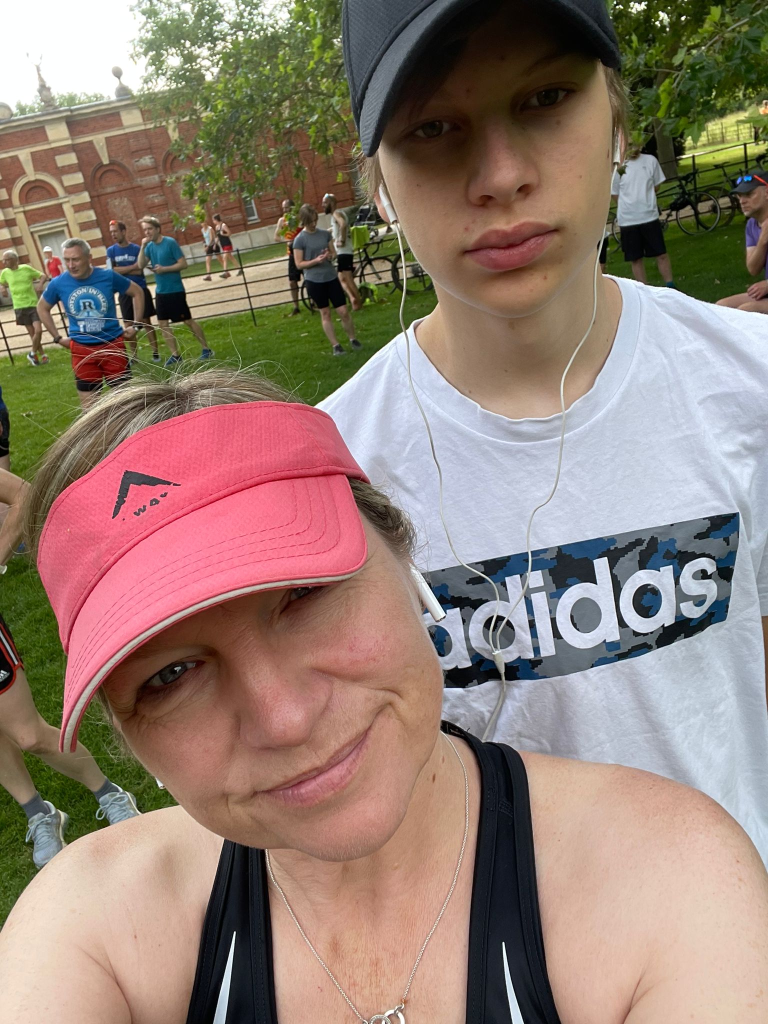 Mother and son runners