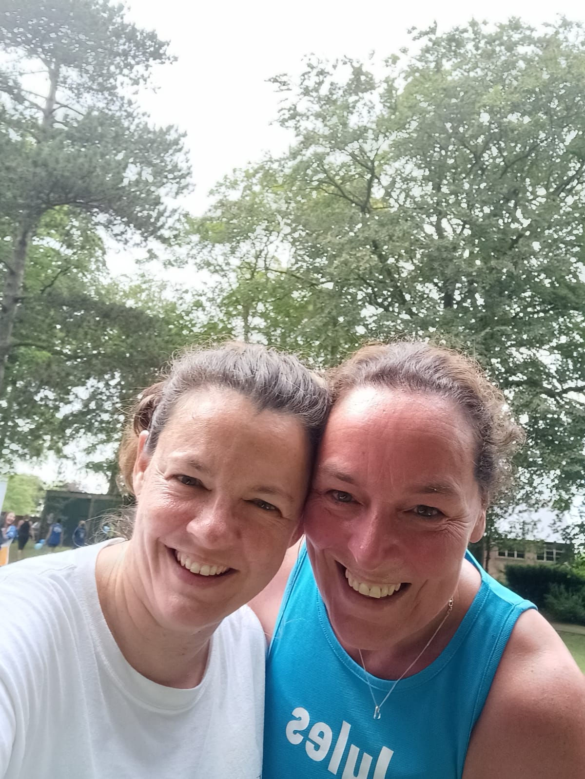 Two sweaty female runners