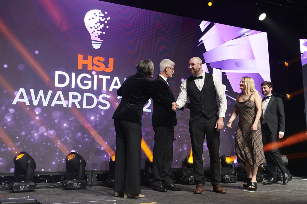 Colleagues receiving their HSJ Digital Award