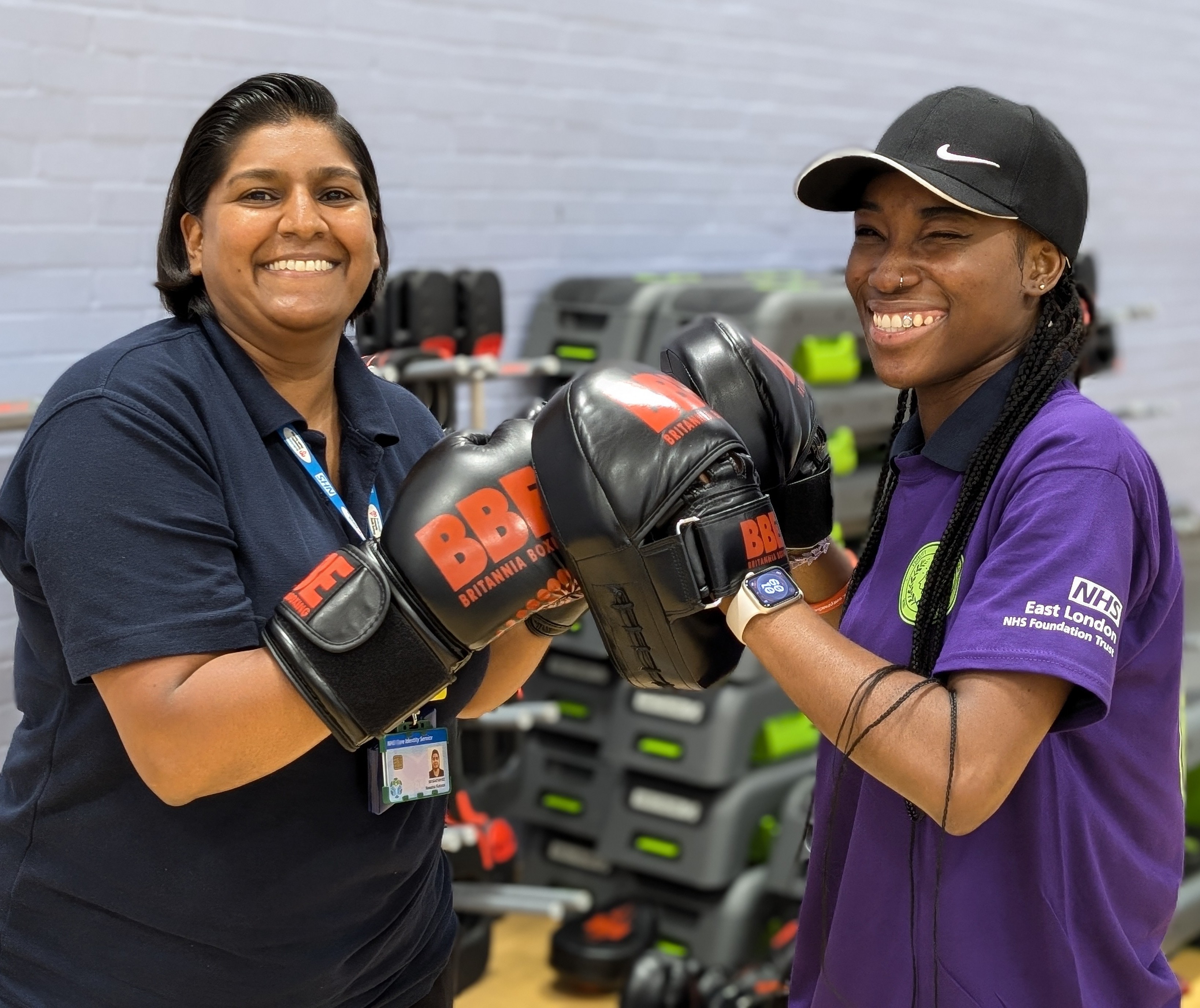 Volunteers demonstrating boxercise