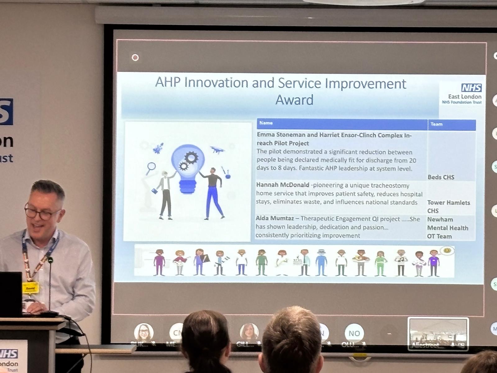 Chief Medical Officer David Bridle, ELFT AHP Awards