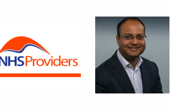 Image of Dr Amar Shah and the NHS Providers logo