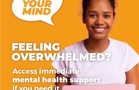 A teenager promoting the #OpenYourMind message