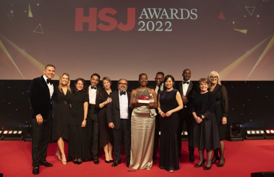 The NCEL CAMHS team collecting their Provider Collaborative of the Year Award