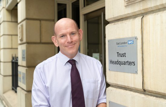 Paul Calaminus in front of ELFT HQ
