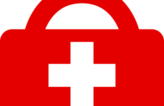 Red bag with white cross