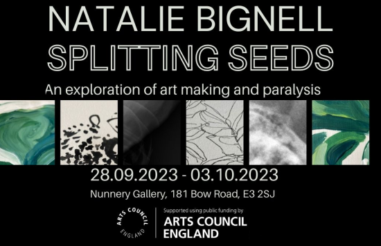 Promotional poster for Natalie Bignell's art exhibition.