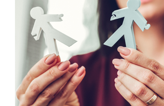 Two paper figures illustrating a connection theme