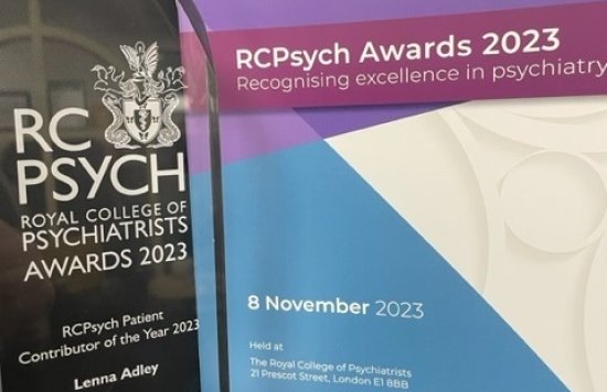 Photo of Lenna Adley's RCPsych Award.