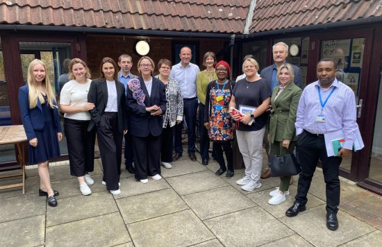 Colleagues from Newham CAMHS and the delegation from Ukraine posing for a photo.