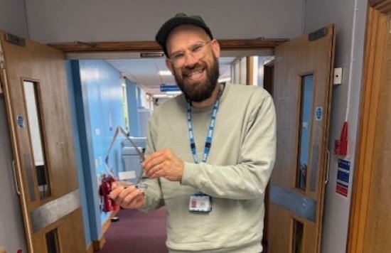 Sam McGavin with his ‘Service User Award for a Special Person’.