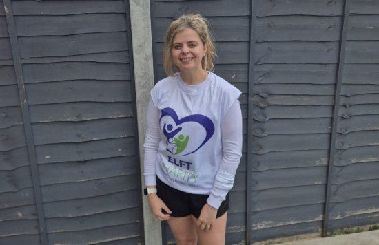 Female where ELFT Charity running vest