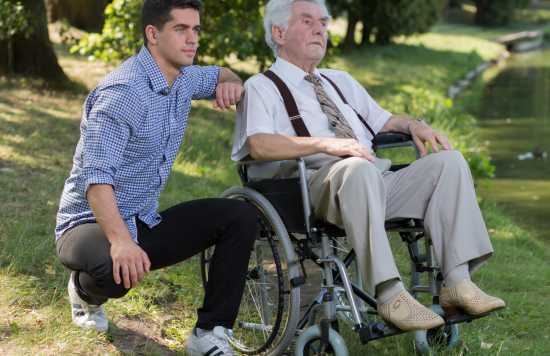 Stock image of a young carer