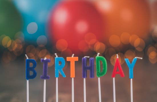 candles spelling out the word birthday