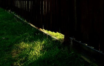 Fence with light shining underneath