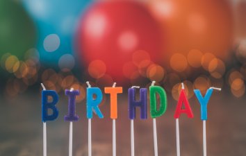 candles spelling out the word birthday
